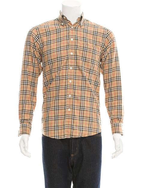 white burberry check shirt|Burberry button up shirt.